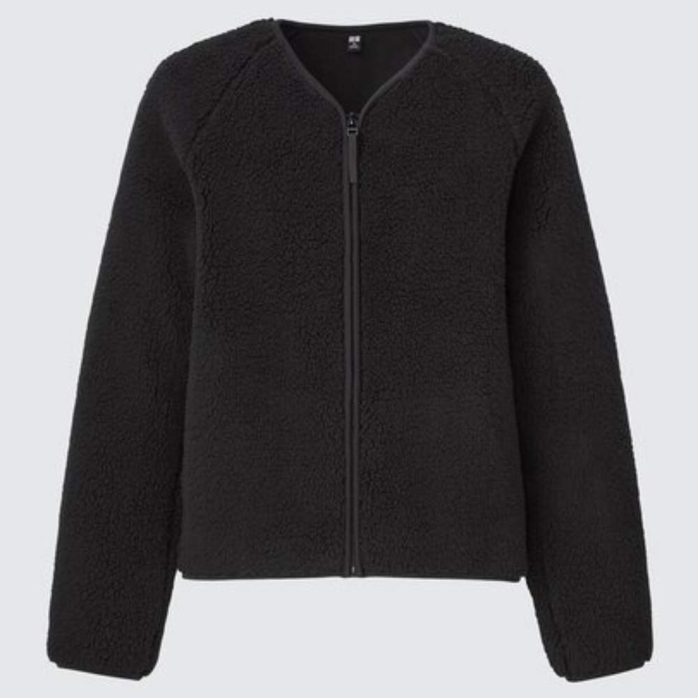 🖤 Uniqlo Soft Pile Lined Fleece V-Neck Cardigan | Size XL | Black 🖤